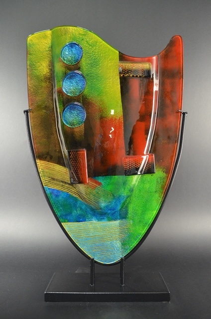 gezantschap Ik heb het erkend Fruitig Glazen vaas in metalen standaard, Artwork, Ovaal XL